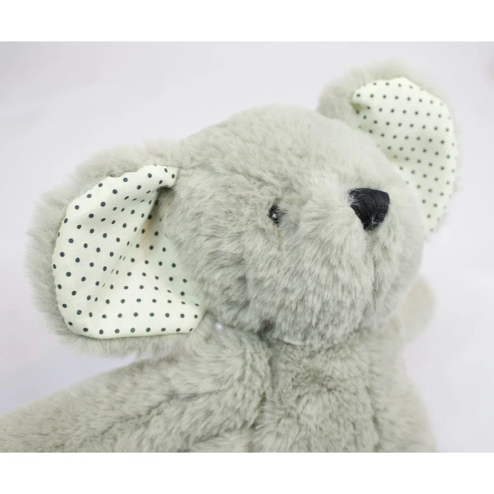 Manhattan Toy Company Grey Mouse Plush Polka Dot Ears Soft Stuffed Animal 14